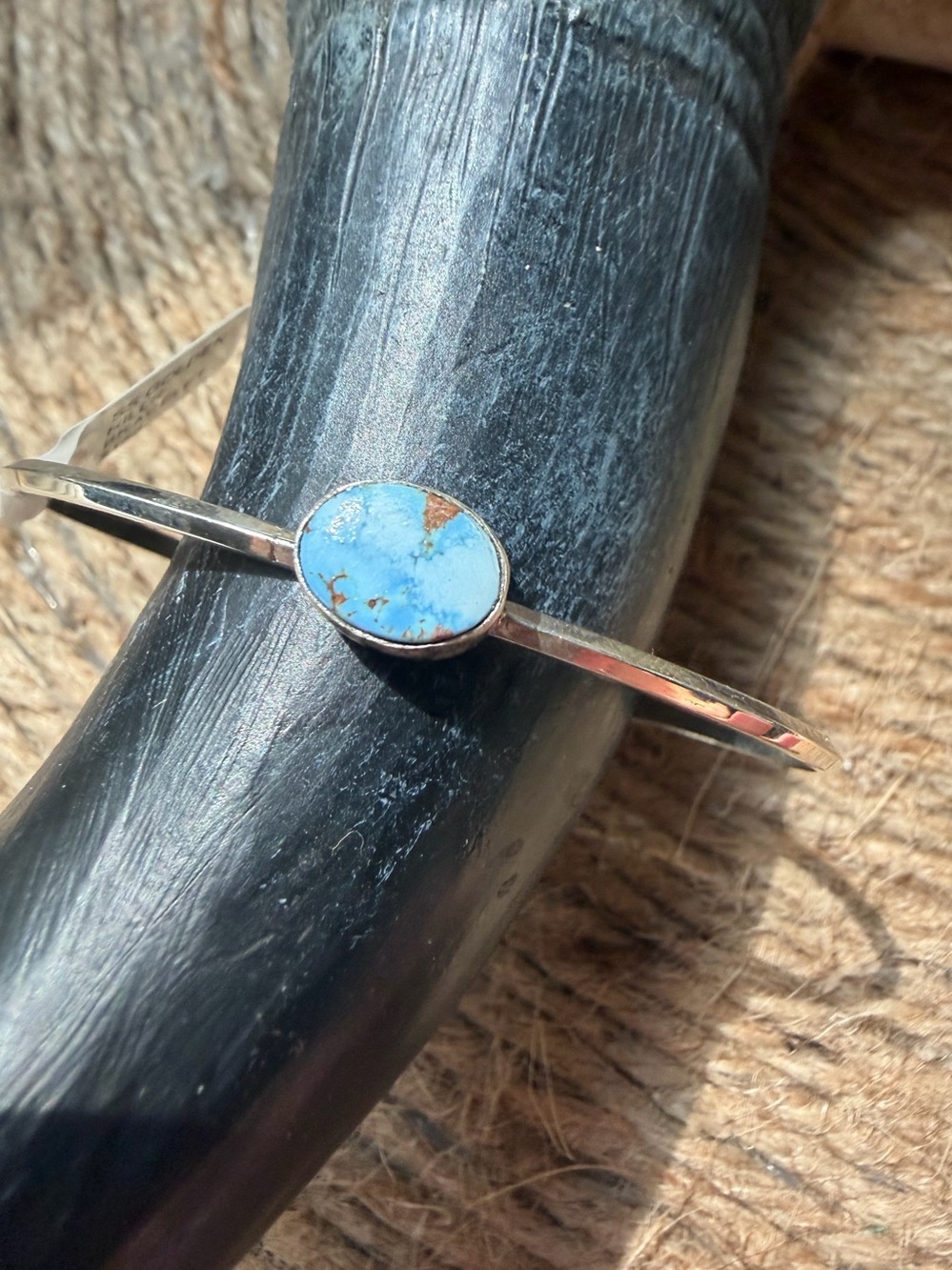 Verley Betone Navajo Sterling Silver Golden Hills Turquoise Stone Cuff